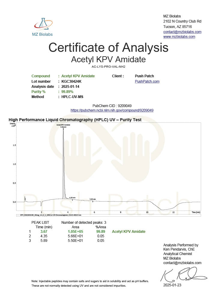 KPV, 10mg/ NAD+, 500mg/ GHK-CU, 10mg Patch